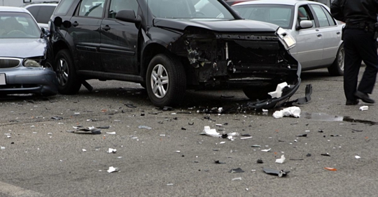 multiple vehicles in a car crash