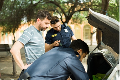 police searching vehicle